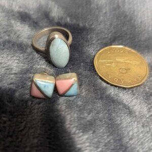 Larimar & Silver ring and earrings